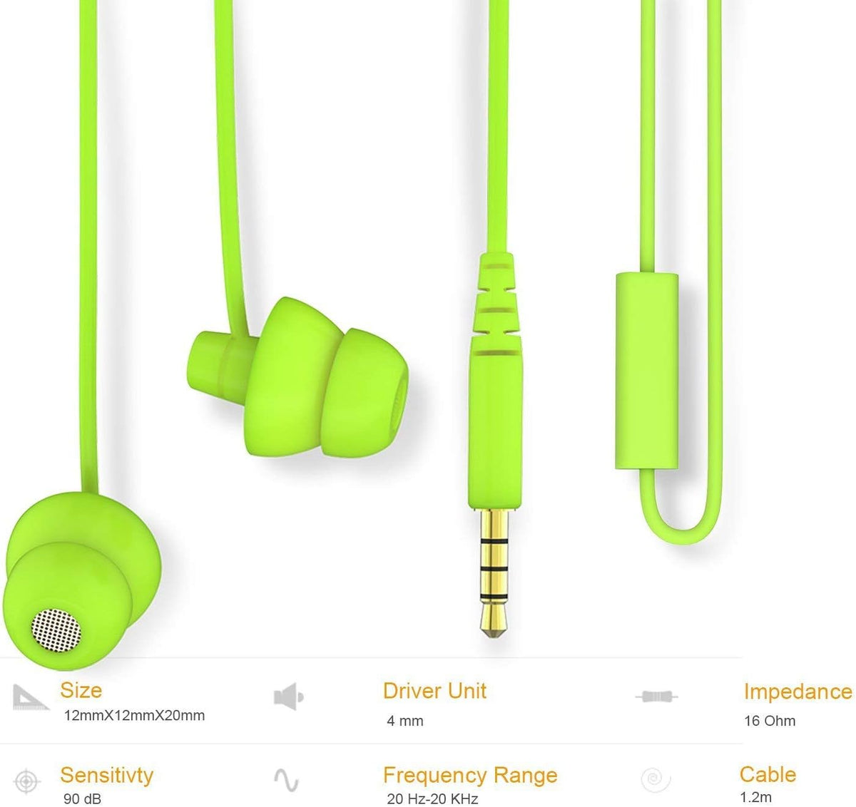 MAXROCK Mp3, 3.5mm, Wired Sleep Earphones Soft Sleep Earbuds Total Silicon Sleeping Headphones with in-line Mic