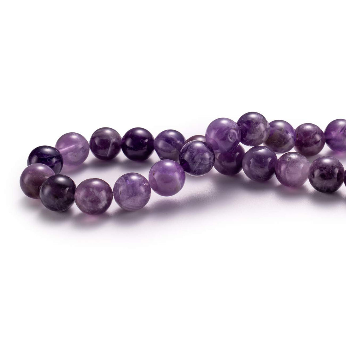 BEADIA Natural Amethyst Crystal Stone Round Loose Semi Gemstone Beads for Jewelry Making 6MM 61PCS