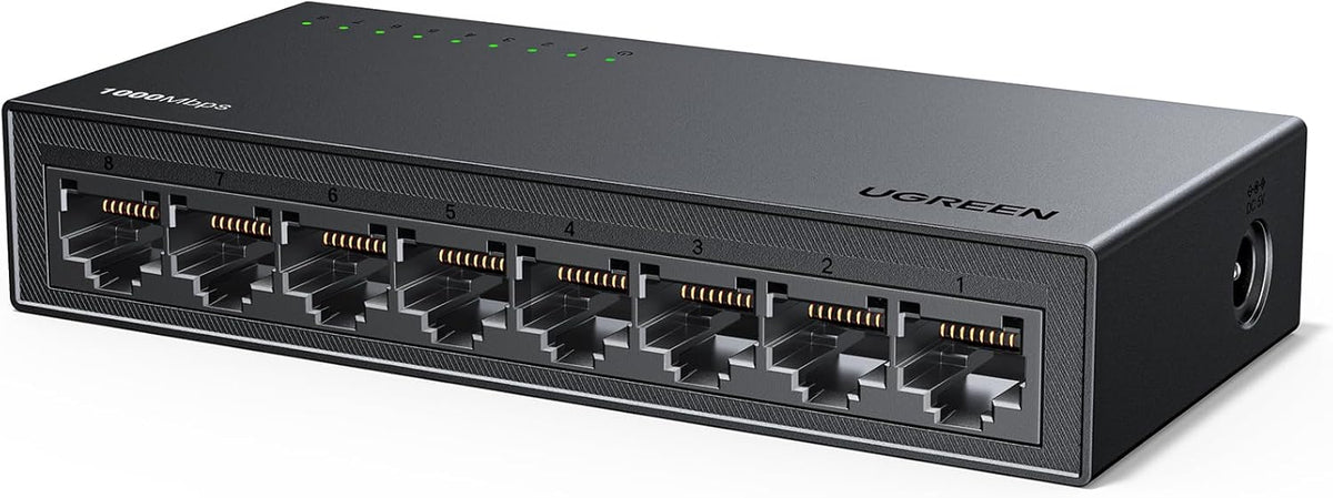 UGREEN 8 Ethernet Switch, Port Gigabit Ethernet Splitter, Plug & Play, Wall Mount & Desktop Network Switch Hub