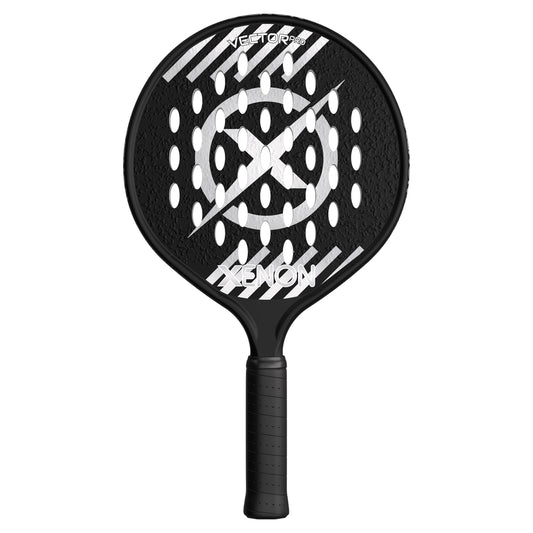 Vector Pro Spin Max Version 2 Platform Tennis Paddle by Xenon Paddle, Oversize Head, Even Balance Point, Medium Firmness Foam Core, Power and Control, 4.25” Grip, Black