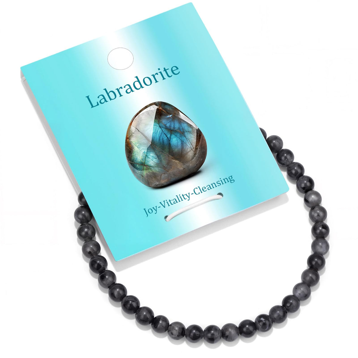 Vinswet Healing Crystal Bracelets for Women Men 4mm Labradorite Natural Stone Beaded Stretch Bracelet Handmade Gemstone Reiki Spiritual Jewelry Gifts