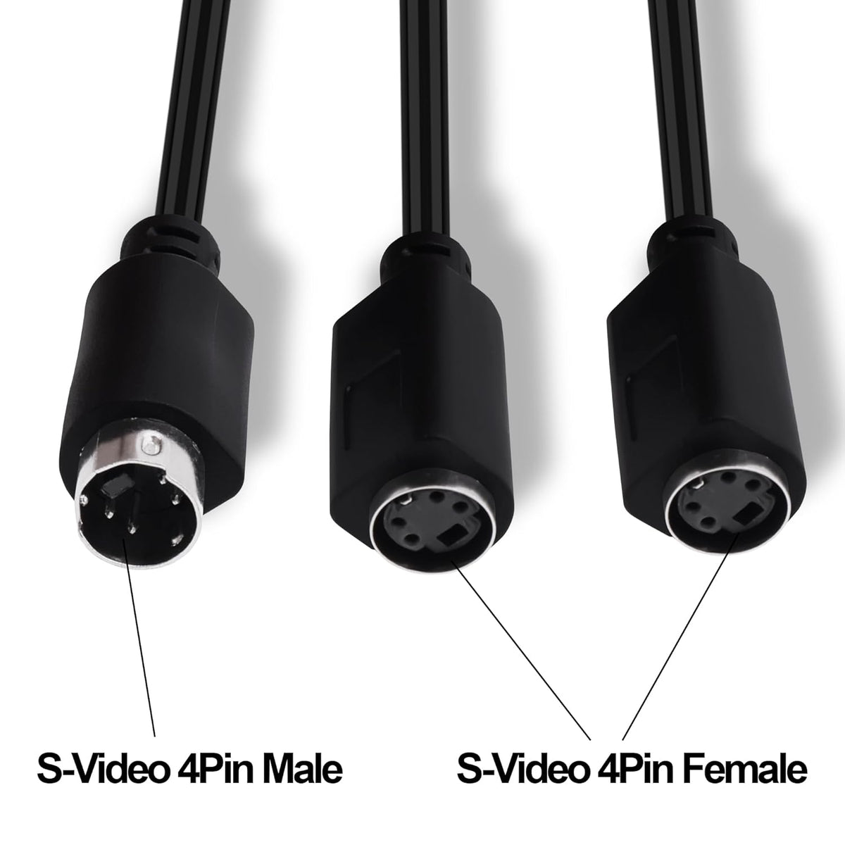 YARCHONN 4 4 -30cm S-Video Cable Mini Din Pin SVideo Y Splitter Extension Cable Pin Mini Din SVHS Y Splitter Lead Cord