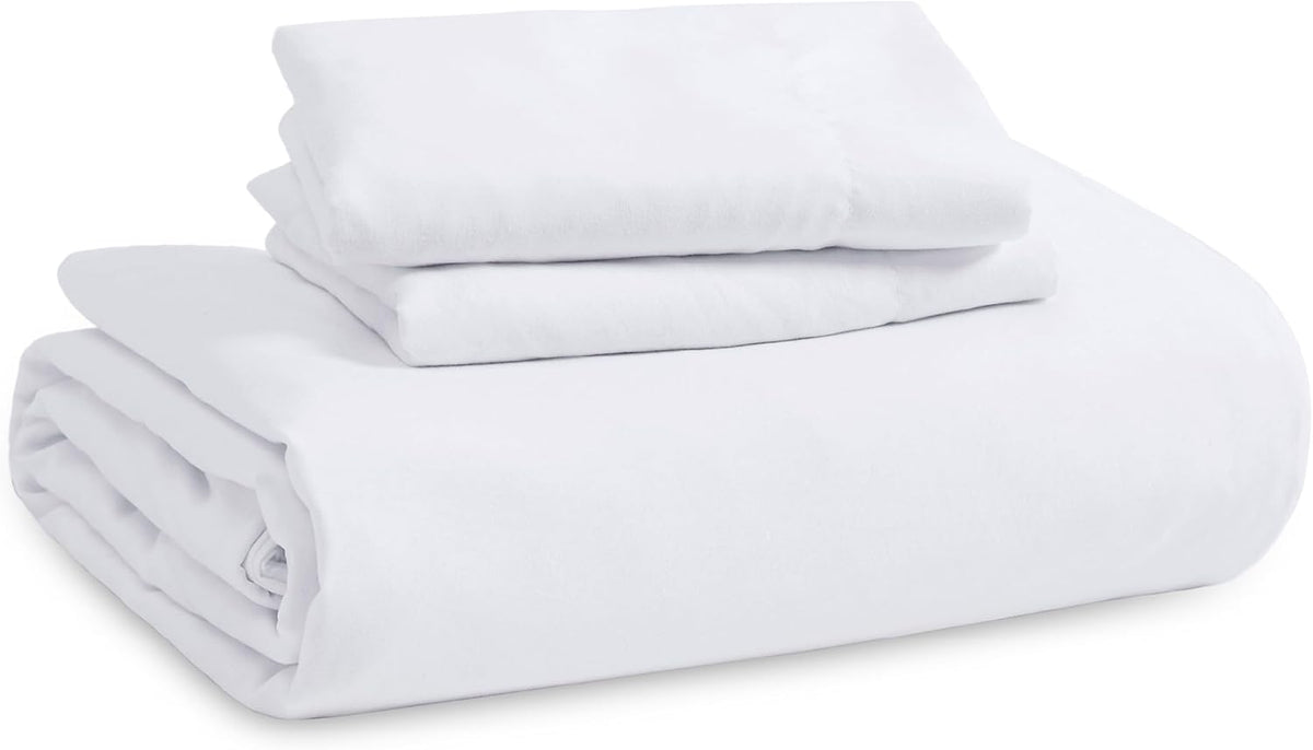 Bedsure Duvet Cover Set - King Size 4-Piece Extra Soft Cotton-Like Bedding in White | Zipper Closure & Fitted Sheet