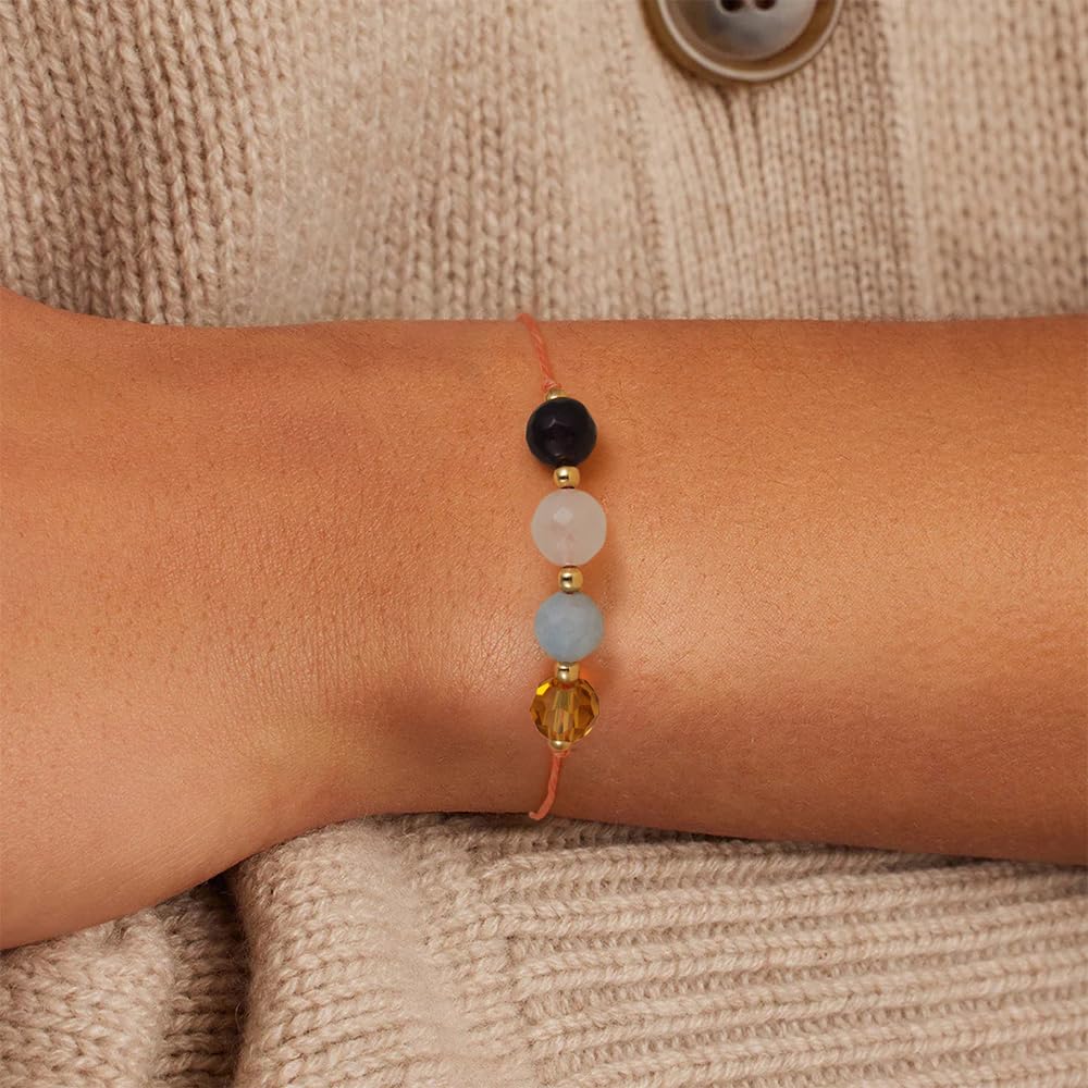 Fezodo Fertility Bracelets For Women, Natural Crystals and Gemstones Energy Healing Crystal Beaded Bracelet Christmas Valentines day Birthday Gift for Friends Women