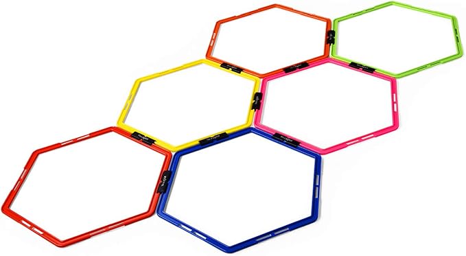 Yes4All Hex Agility Rings/Speed Rings with Carrying Bag – Hexagon Rings, Agility Hurdles for Agility Footwork Training