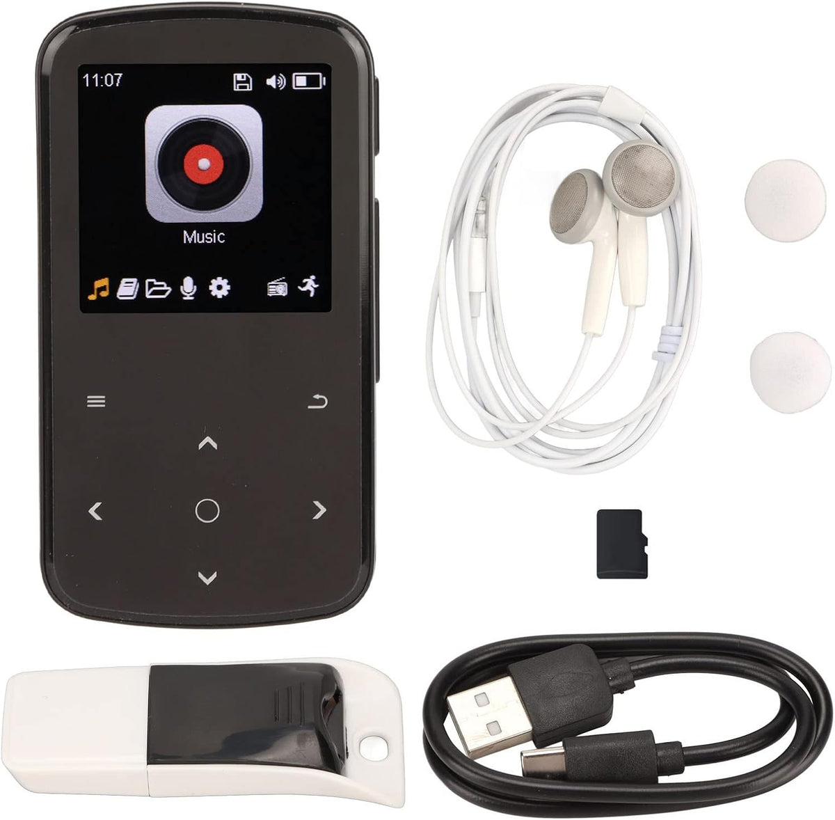 Tangxi MP3 1.54 inch MP3 Reading(64GB) Bluetooth Sports Player, Touch Mini Back Clip Player, Portable Player Mini