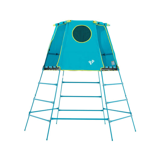 Explorer 2 Jungle Gym Climbing Set with Adjustable Steel Frame, Weather-Resistant Canopy & Platform, Outdoor Playset and Playground Equipment for Kids Ages 3-12, 220 lbs Capacity