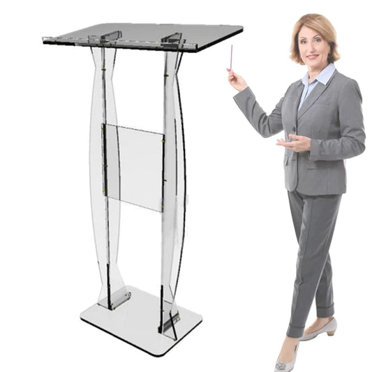 LaseVe Podium Podium Acrylic Lectern Pulpit Church Podium Banquet Stage Host Hotel Welcome Desk Auditorium Reception Desk Company Conference Table