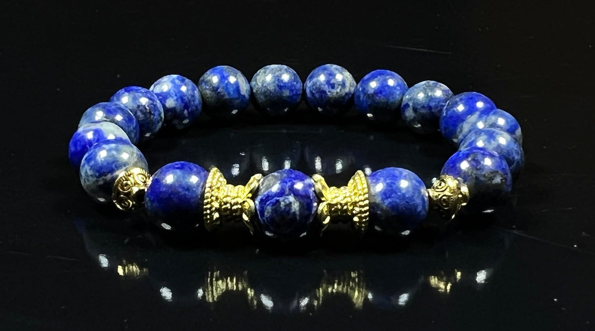 AWAKEN YOUR KUNDALINI Lapis Lazuli Stretch Bracelet – Truth, Wisdom & Chakra Energy, 10mm