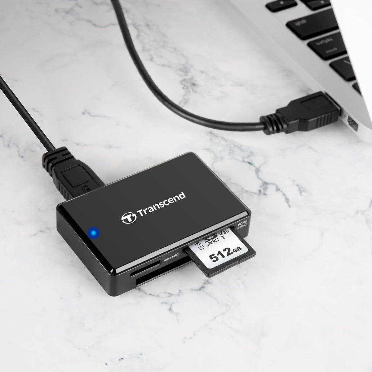 Transcend All-in-1 TS-RDF8K2 Multi Card Reader, Black, SDHC / SDXC / microSDHC / SDXC / CF UDMA, Black
