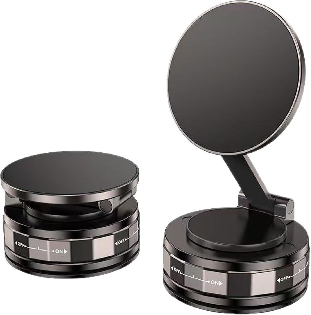Barydee 360 Magnetic Car Phone Mount, Vacuum Suction Cup Phone Holder for Dashboard & Windshield, Rotatable Foldable