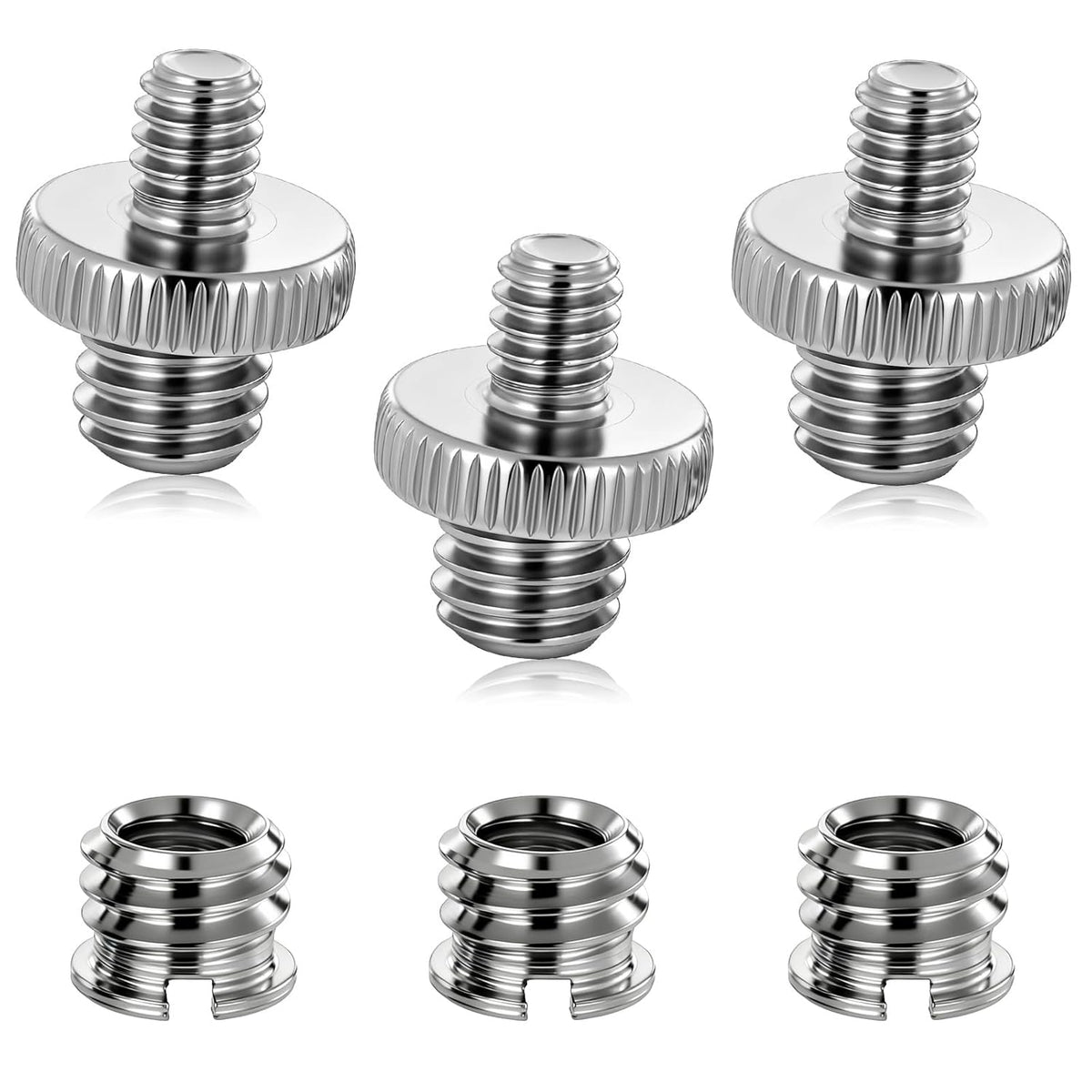 Xosjska 3 3/8 1/4 3 1/4 Inch 3/8 Inch PCS to Tripod Adapter and PCS to Mount Screws, Double Head Converter Precision