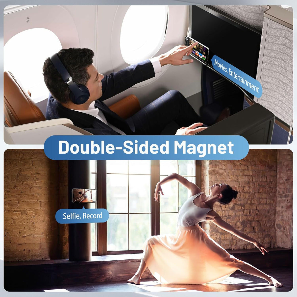 CISID 17/16/15/14/13/12 Phone Ring Holder, Dual Sided Magnetic Phone Grip Magnet Cell Phone Finger Holder for Hand