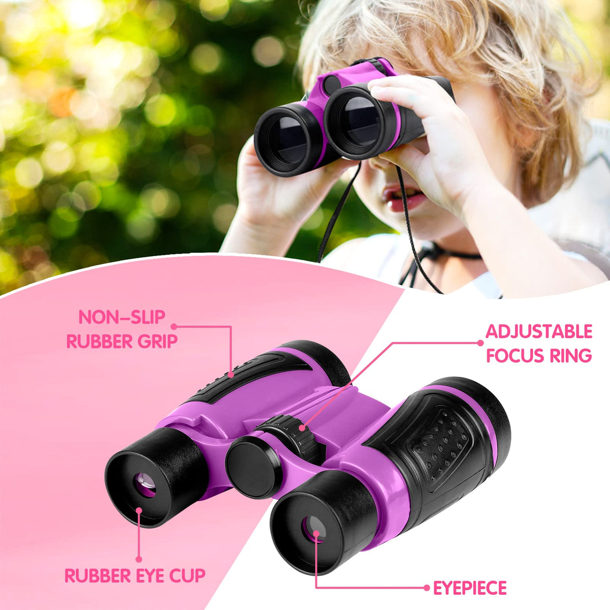 INNOCHEER Explorer Kit & Bug Catcher Kit for Kids Outdoor Exploration for Boys Girls 3-12 Years Old (Purple)