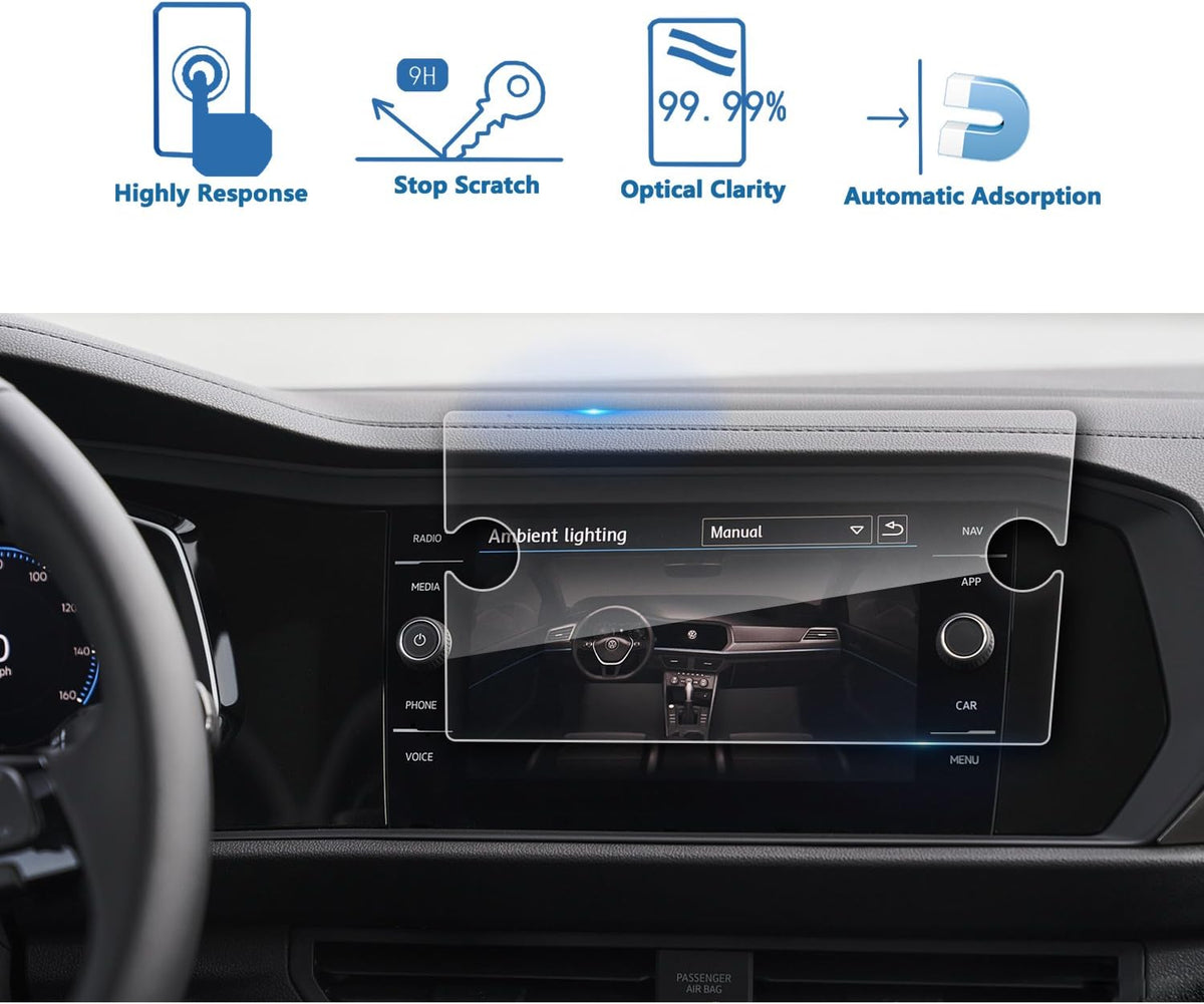 2019 2020 2021 2022 2023 2024 8-Inch 8-Inch LFOTPP Car Navigation Screen Protector for Jetta GLI Clear Tempered Glass