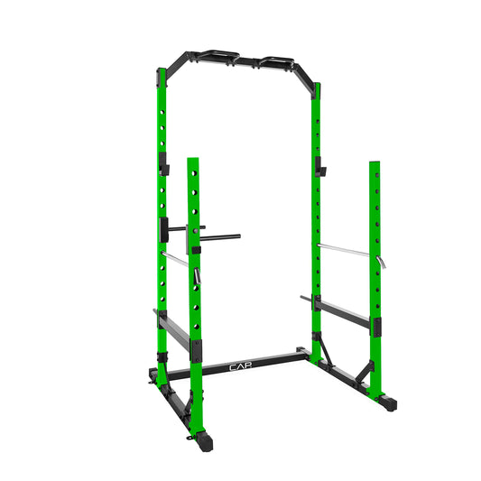 CAP Barbell Multi-Use Power Rack – Heavy-Duty Power Cage with Pull-Up Bar, Dip Handles, and J-Cup Catches – Strength Training Gym Rack for Home or Garage Gym | Green