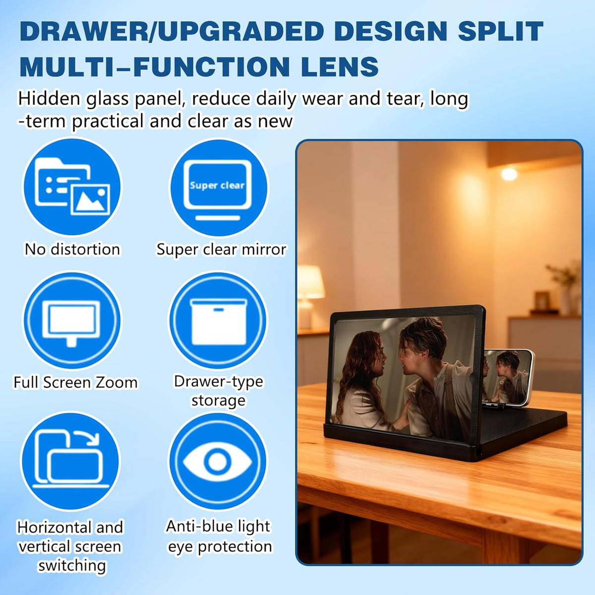 BSpecter 2026 3D (12 Screen Magnifier for Cell Phone, New HD Magnifing Screen Enlarger Projector for Movies Videos