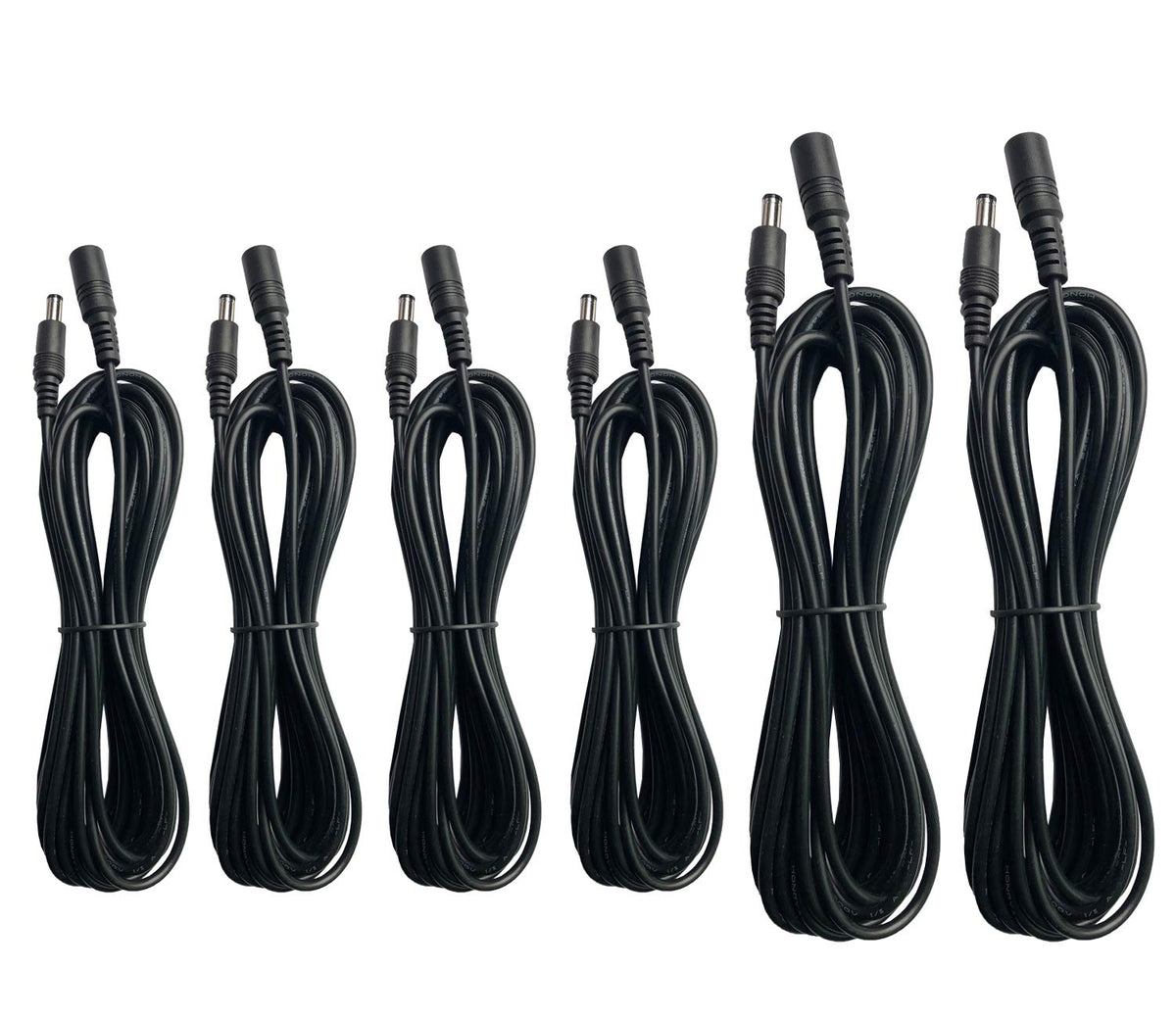 Taveky 12V 15ft (5m) 10ft (3m) 2.1mm 5.5mm (2Pack 15ft 4Pack 10ft) DC Power Extension Cord Cable & x Power Adapter