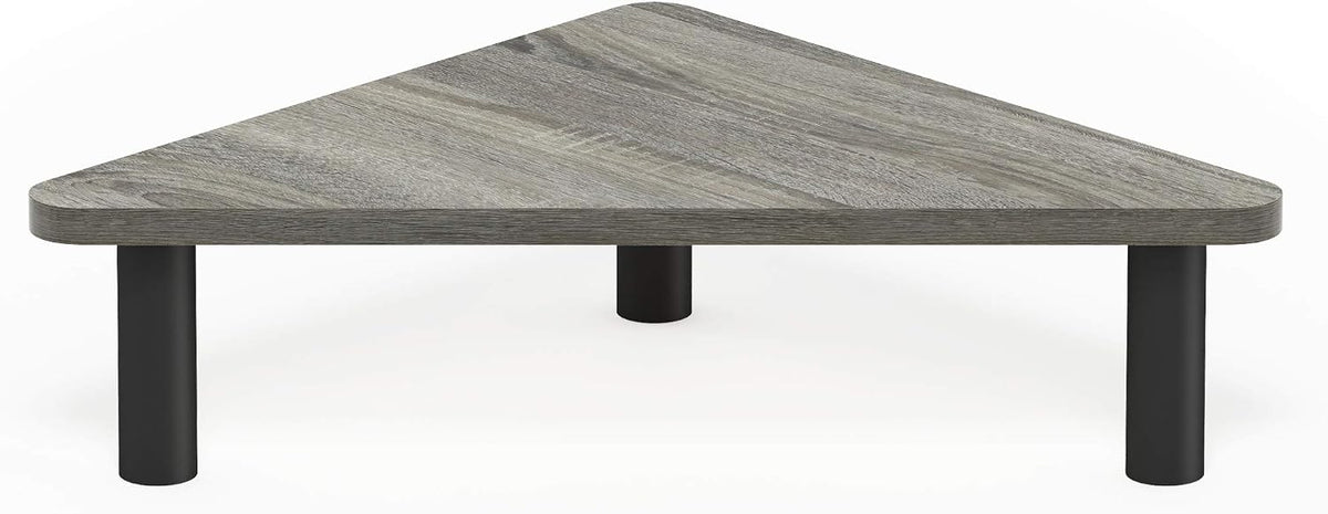 Furinno Corner Monitor Stand - French Oak Grey/Black