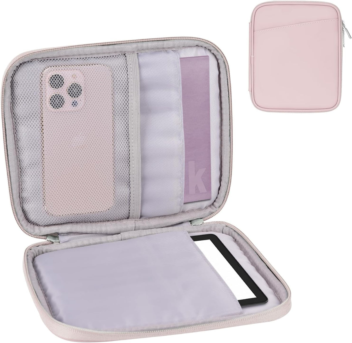 Cayeelu 6-7 Inch Padded Sleeve Pouch for eBook/E-Reader/Kindle Paperwhite/Kindle Oasis (Pink-PU)