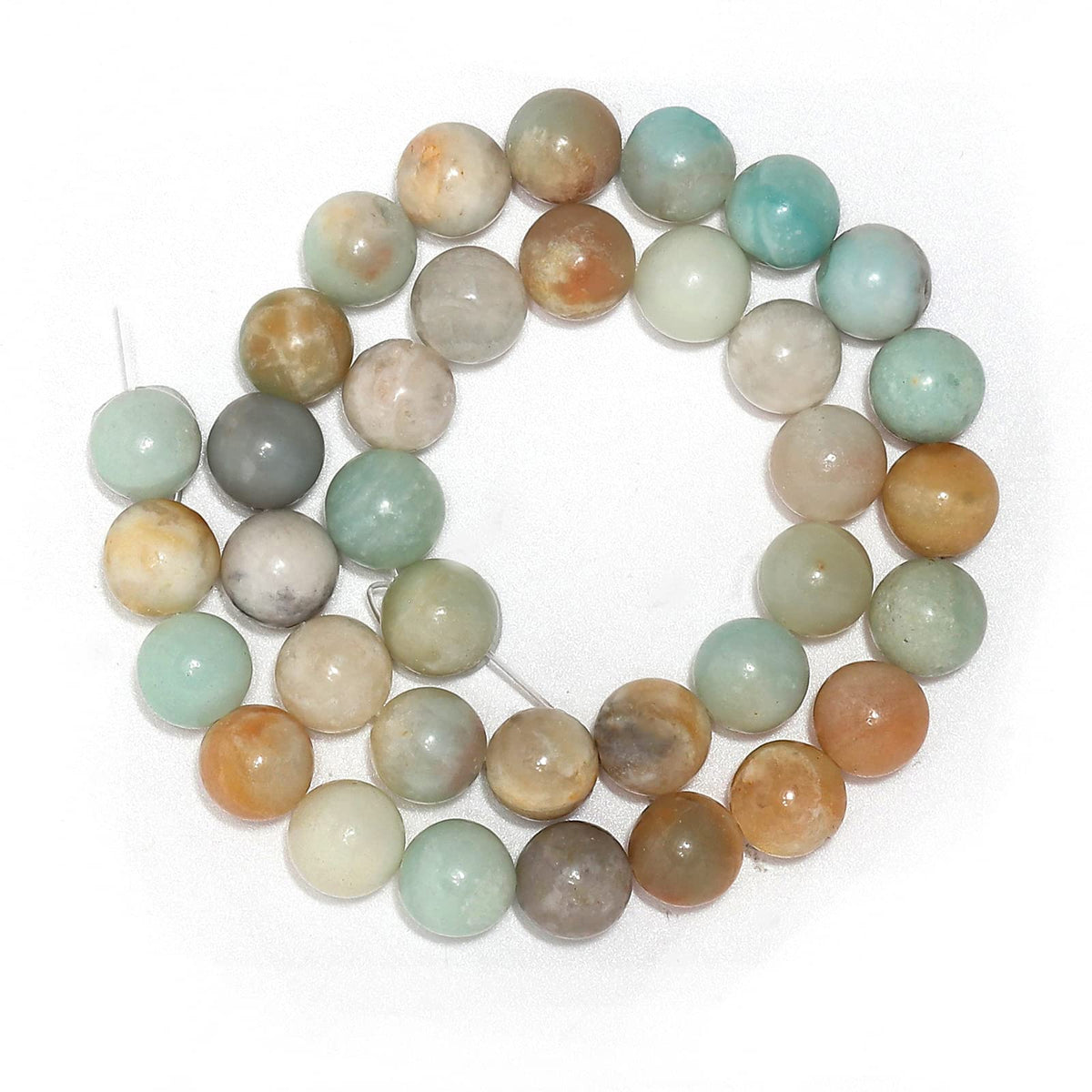60pcs 6mm Natural Amazonite Gemstone Beads Energy Healing Crystal Round Loose Stone Beads for Jewelry Making, DIY Bracelets Necklaces
