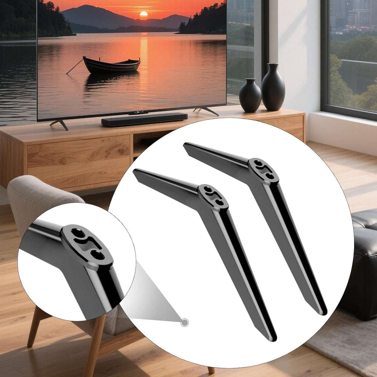 sporful RTU5540-2Pcs TV Stand Replacement Feet Compatible with RCA Non-Slip Pedestal Legs for Easy Installation