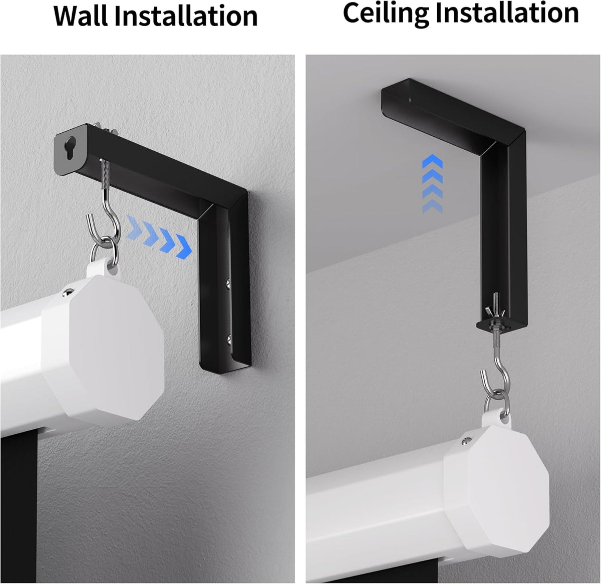 suptek 6 inch 66 lbs, 30 PRL001B, (1 Universal Projector Screen Wall Mount L-Brackets Wall Hanging Mount Adjustable