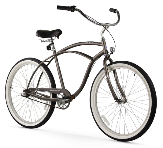 Firmstrong Urban Man Beach Cruiser Bike, Mens Bicycle 26-Inch, 3-Speed, Matte Grey