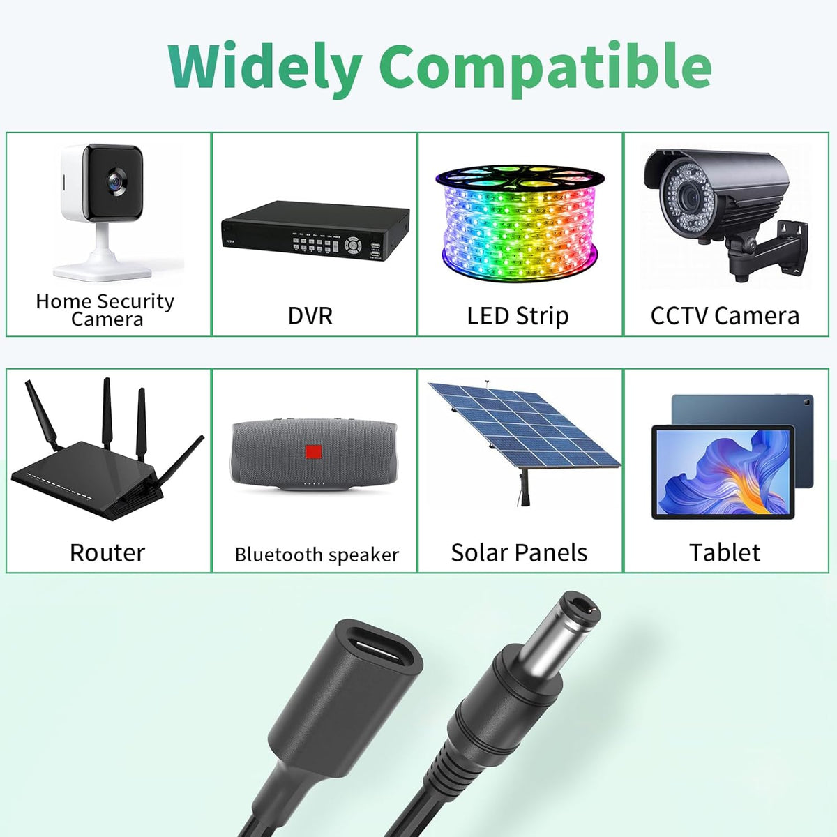 Varbmt 2Pack 15W 5V 3.5mm 1.35mm 3.28Ft PD USB C to DC x Adapter Cable, Type C Female to DC Power Charger Converter