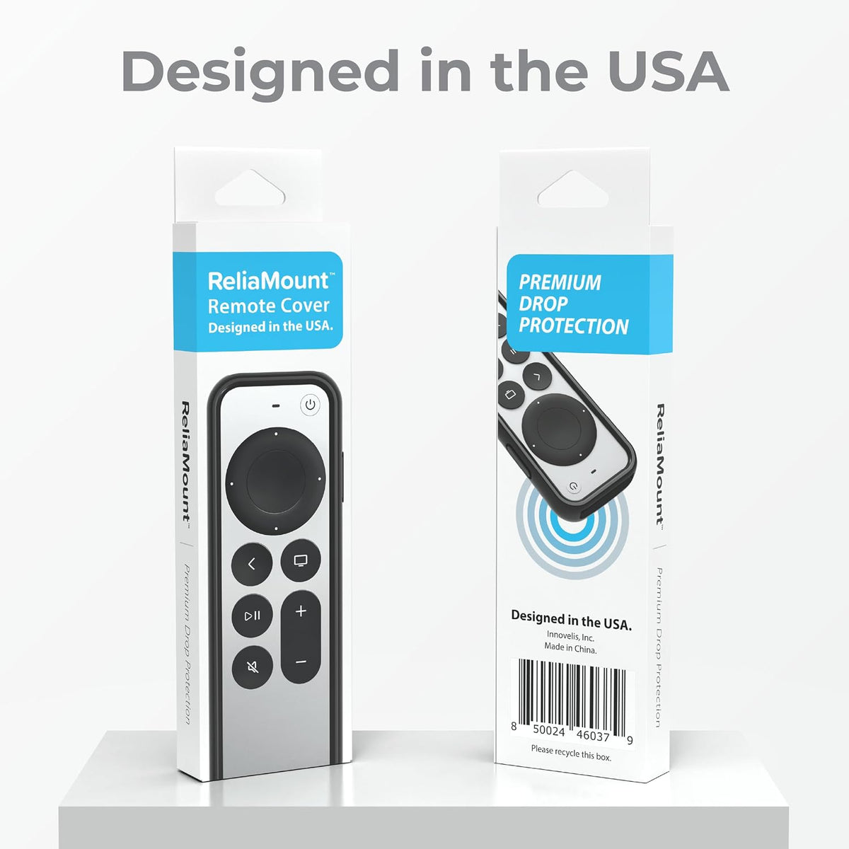 ReliaMount Case for Apple TV Remotes Premium Drop Protection and Comfortable to Hold Designed in USA (Premium Black