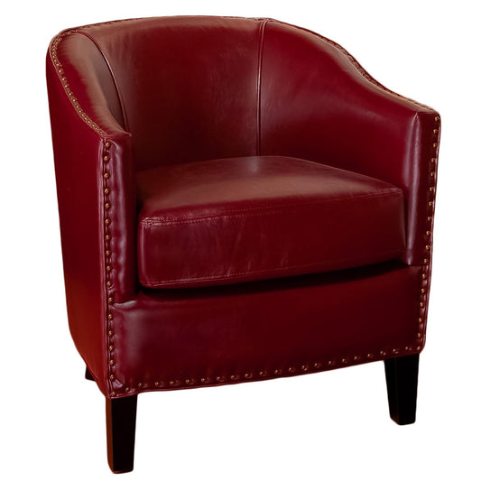 Christopher Knight Home Austin Leather Club Chair, Oxblood Red
