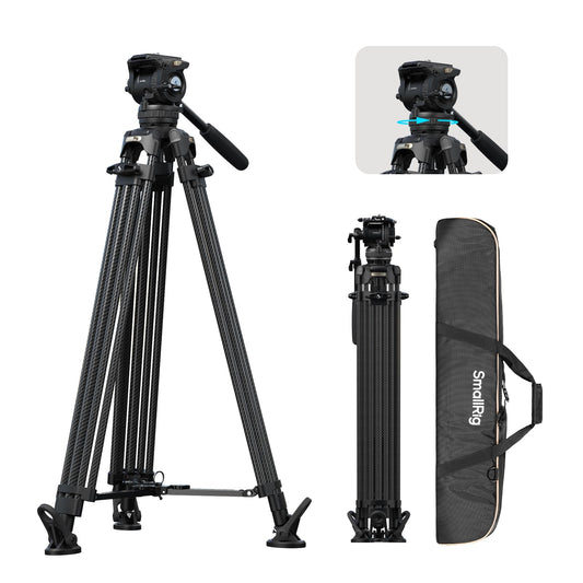 SmallRig 84''/214cm FreeSpeed Carbon Fiber Counterbalance Video Tripod, Heavy-Duty Camera Tripod with 6-Step Counterbalance, 4-Level Tilt/Pan Damping, Dual-Mode QR Plate, Max Load 22lbs - 5580