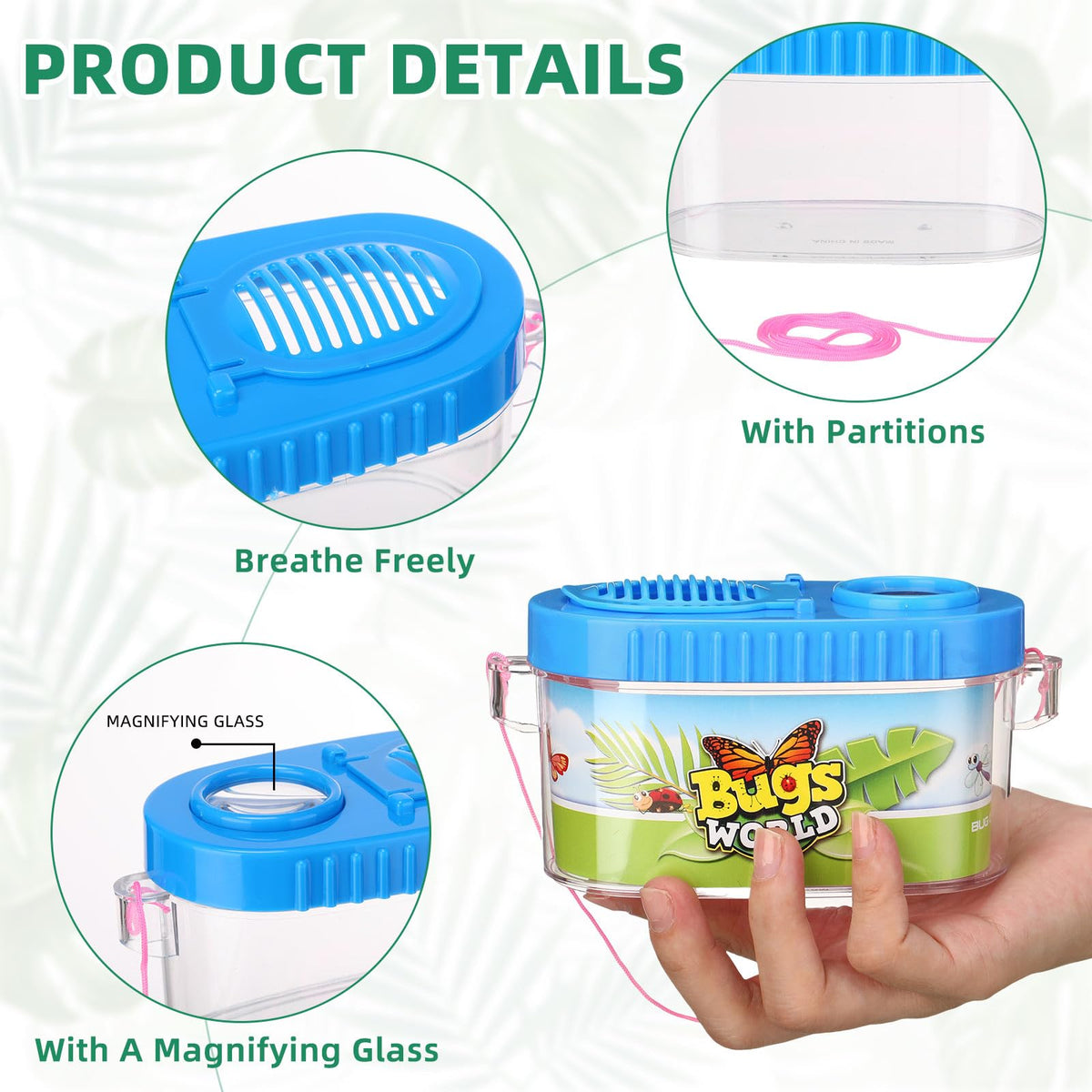 Halloscume 12 Pcs Insect Bug Viewer for Kids Explorer Outdoor Set Bug Catcher Containers for Insects Magnifying Insect Box Observation Kit for Science Nature Exploration Collecting