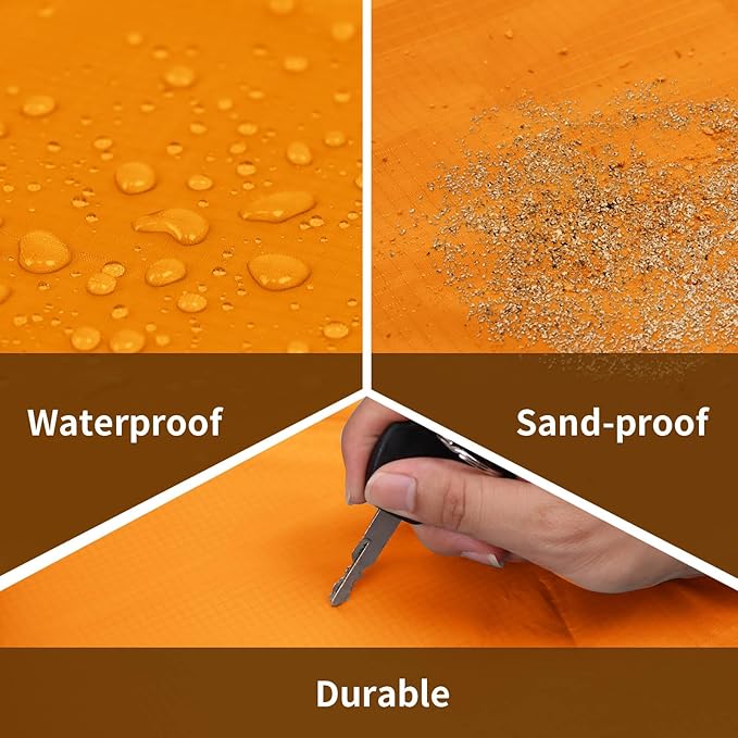 Frelaxy Pocket Picnic Blanket, Waterproof Sandproof Beach Mat, Compact Camping Tarp for Festivals, Hiking, Travel, Outdoor Recreation