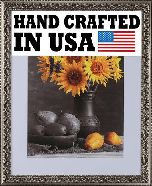 Picture Frames 30x48 Frames 1-3/8" 30x48 Poster Frame,30 x 48 Silver Picture Frame for Wall Mounting, Large Frame Ornate 48x 30 Canvas Oil Painting Frames Gothic Vintage Antique Luxury 3210 .Baroque Wood Alternative-Polystyrene for Photo,Diploma,Puzzle,TV