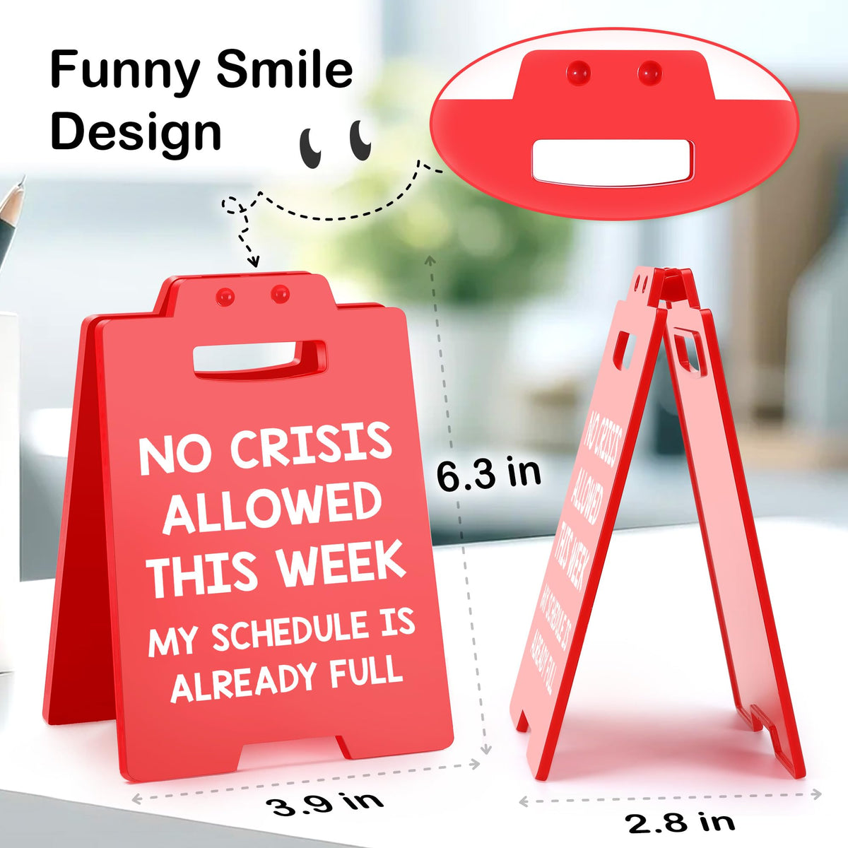 Funny Office Desk Decor Boss Birthday Gift for Women Men Boss Lady, Teacher Nurse Principal Appreciation Gifts, Bosses Day Gifts for Women, Supervisor Manager Secretary Coworker Cubicle Decor Red Sign