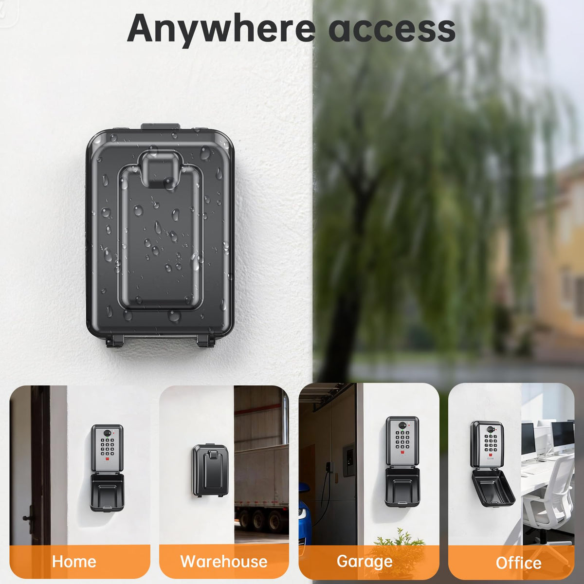 Key Lock Box,Customizable 12-Digit Combination,LockBox for Keys with Resttable Code,Large Capacity & Weatherproof Outside,hide a key Outdoor,Spare Key Wall Safe Storage for Home,Office,Garage