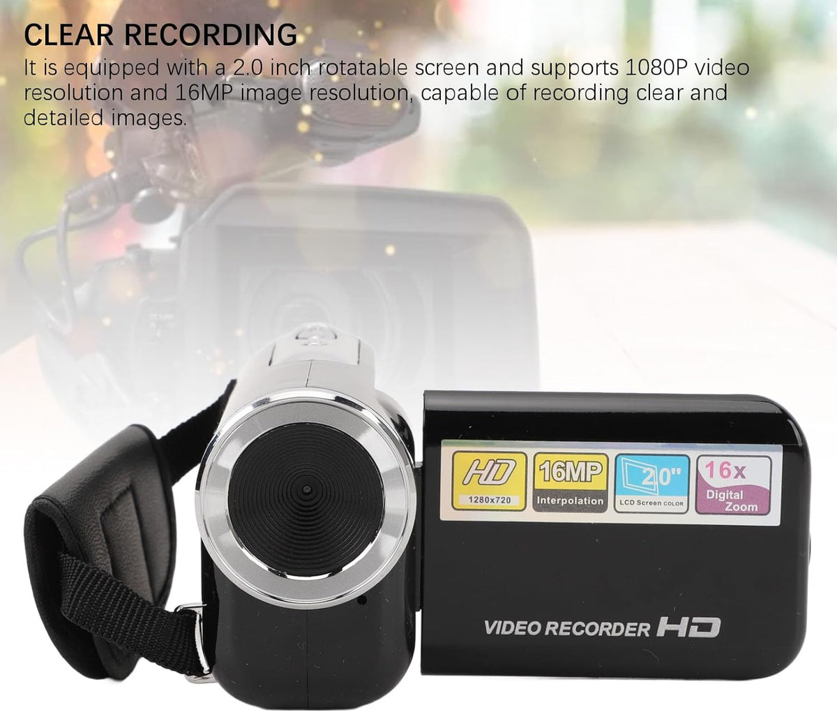 XUMIUZIY 1080P 16MP 16X 2.0 1/4 Inch Video Camera Camcorder, Digital Zoom Anti Shake Digital Camera Recorder