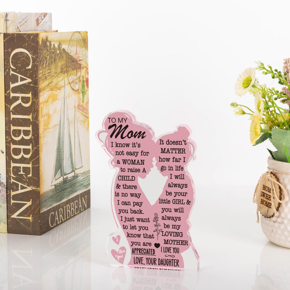 Mom Gifts from Daughter Christmas Gift for Mom, Mom Birthday Ideas Gift Cool Mother's Day Gifts from Daughter Best Mom Ever Gifts New Mom Single Mom Christmas 2024 Acrylic Plaque Sign 5x3in