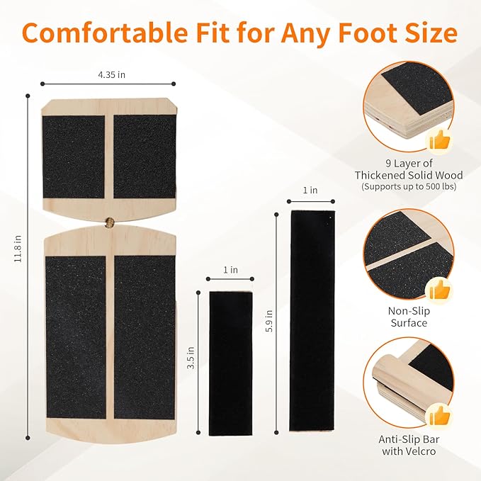 Ankle Balance Board Foot Strengthener - Single Leg Balance Board Foot Exerciser for Sprained Ankle,Posture Corrector, Physical Therapy for Plantar Fasciitis and Toe Stretcher Board for Gym Home