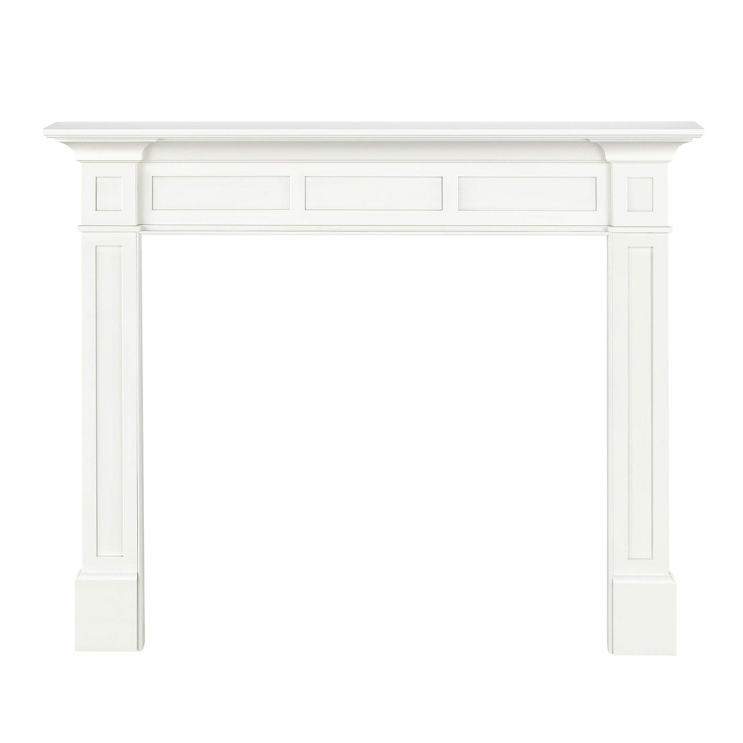 Pearl Mantels ARYB56515 Furniture for Your Fireplace, Premium Grade A MDF Mantel Surround, Crisp White Paint, Interior Opening 56" W x 42" H