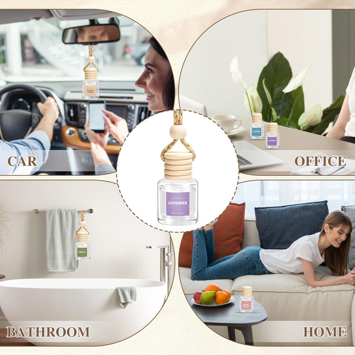 AROIC 12 Pack Car Air Freshener, Car Smell Air Freshener Diffuser Essential Oil Scent for Women & Men, Car Accessories Interior, Mothers Day Gifts Hanging Auto Light Fragrance with Many Flavors