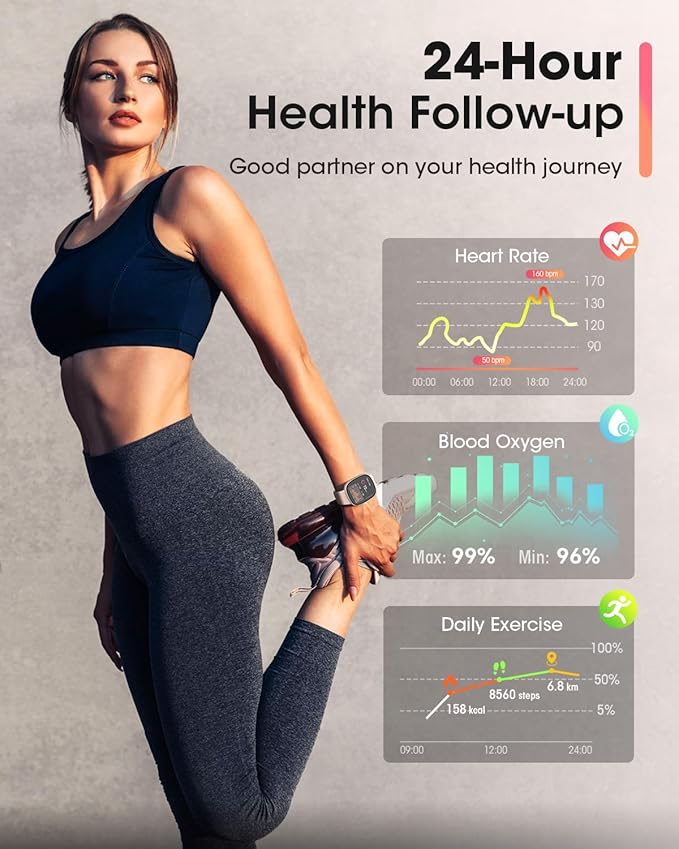 Fitness Trackers for Women Smart watch: Fitness Watch with Blutooth Call 24/7 Heart Rate SpO2 Sleep Monitor IP68 Waterproof 120+ Sport Mode Activity Trackers Compatible iPhone Android Phones (3 Bands)