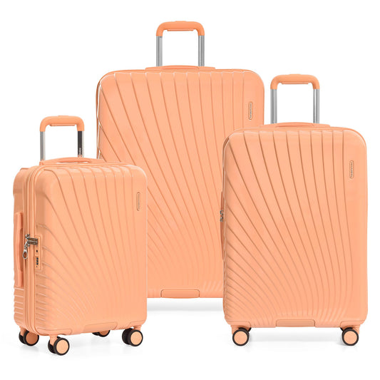 Traveler's Choice Phenom Hardside Spinner Luggage Set, TSA Lock, Tangerine, 3-Piece Set (21/25/29)