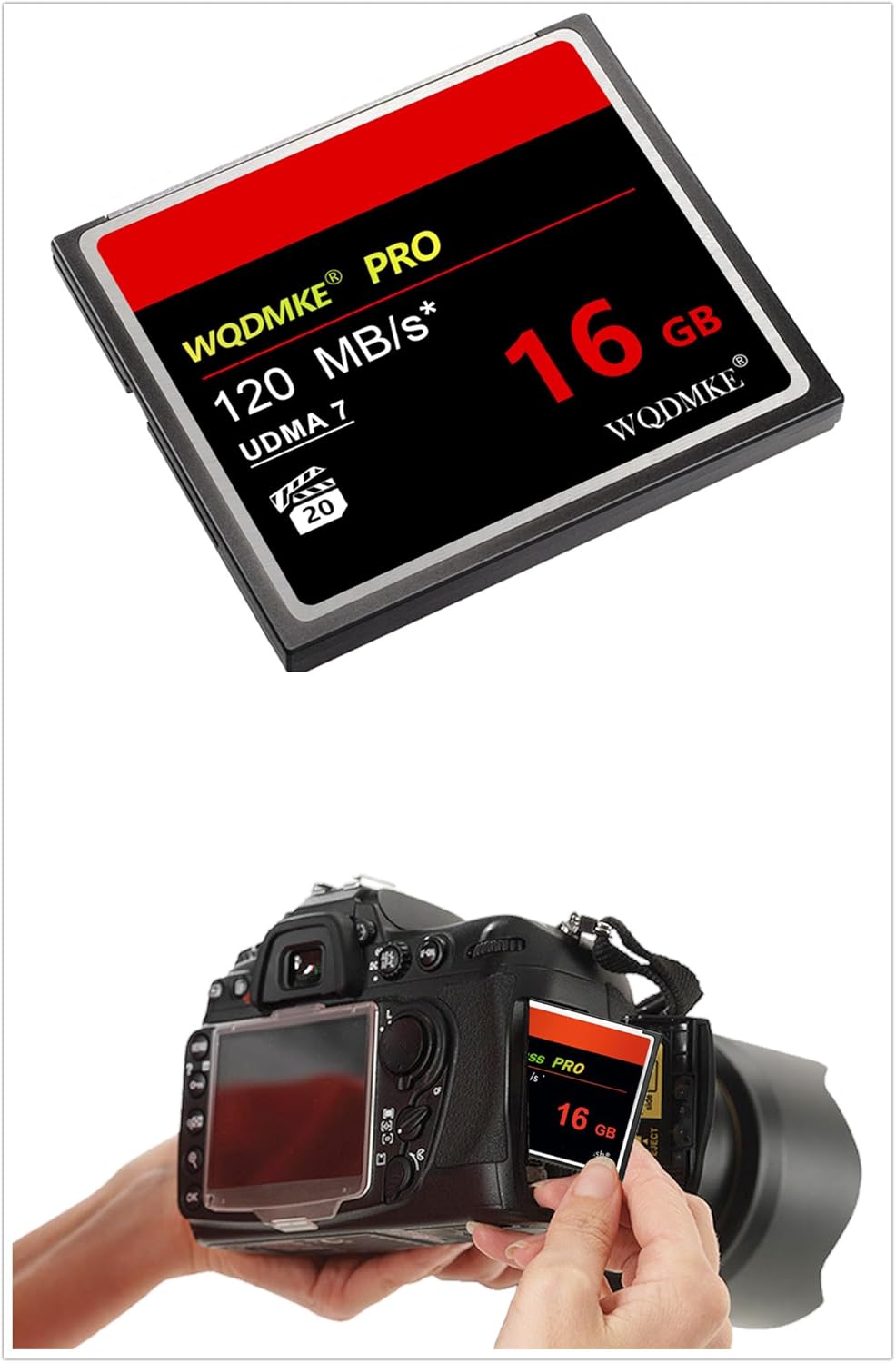 WQDMKE 16GB 120MB/s Camera CF Memory Card UDMA Speed Up