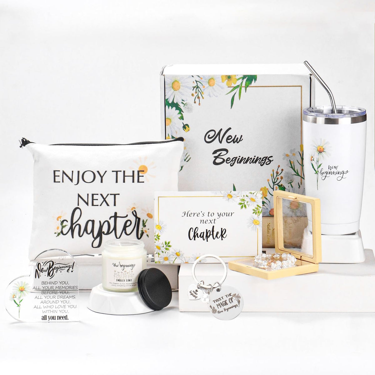 New Beginnings Gifts for Women, Farewell Gifts for Coworkers, Leaving Going Away, New Job Gift Box for Employee Friends, Farewell, Goodbye, Good Luck, Graduation, Divorce, New Home, Break Up