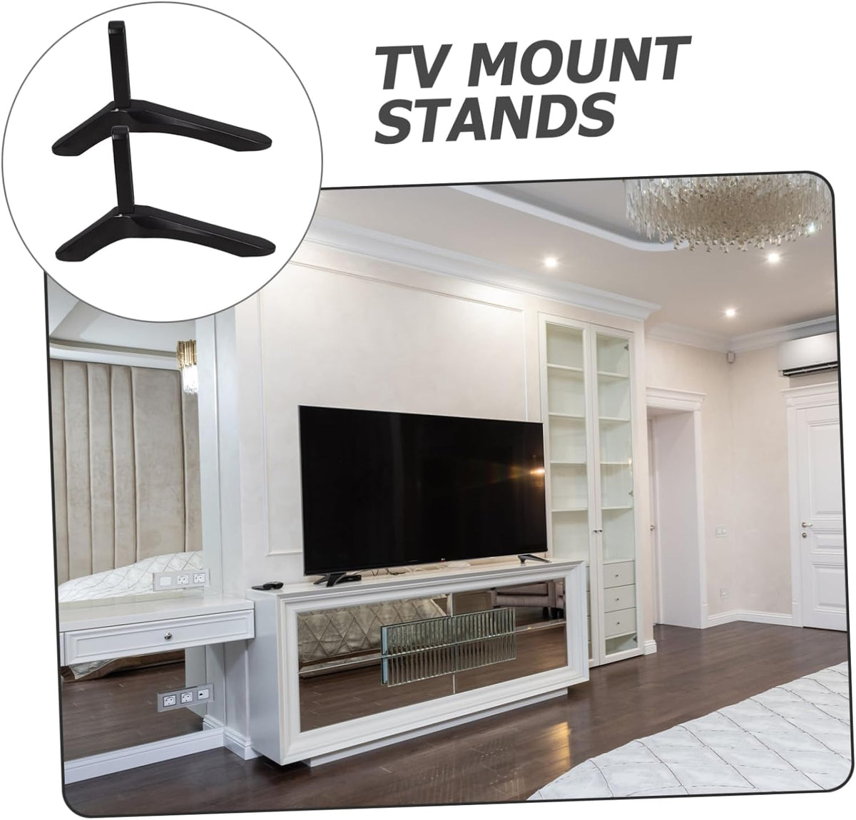 SOLUSTRE Portable TV Stand - Easy Installation with Hidden Viewing Frame