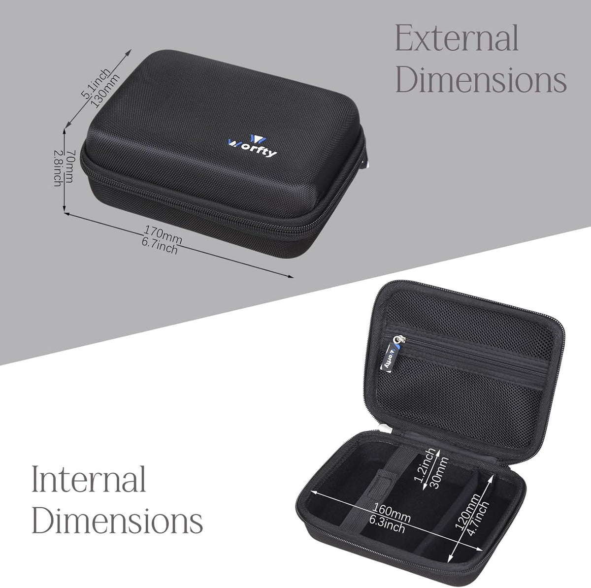 worfty 6 AX3000 AX1500 Case for TP-Link Dual-Band Wi-Fi / Travel Router - Hard Travel Protective Carrying Storage Bag