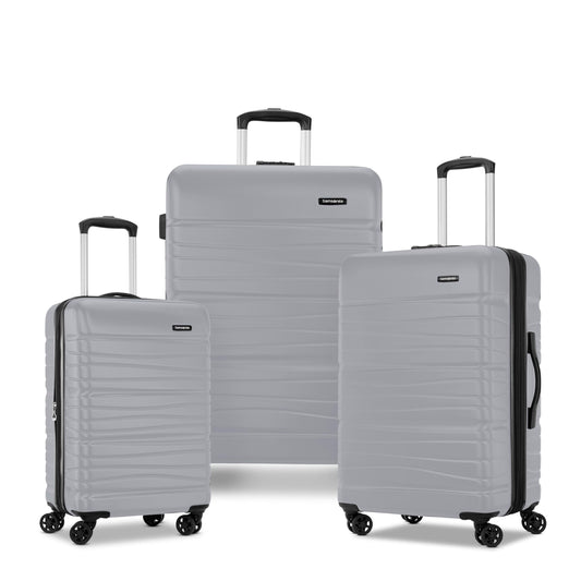 Samsonite Evolve SE Hardside Expandable Luggage with Double Spinner Wheels, Titanium, 3PC Set (CO/M/L)