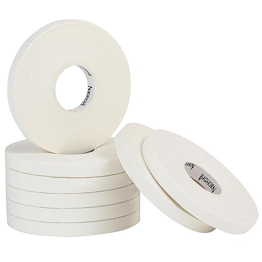 Bighorn Athletics Pro Series Jiu-Jitsu Finger Tape, 8-Rolls with Tin Holder, Enhanced Strength, Residue-Free (0.3-Inch, White)